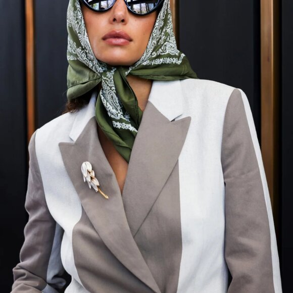 NWT Kotn Linen Station Blazer S – Birch Brindle Stripe, Minimalist Chic - Picture 2 of 5